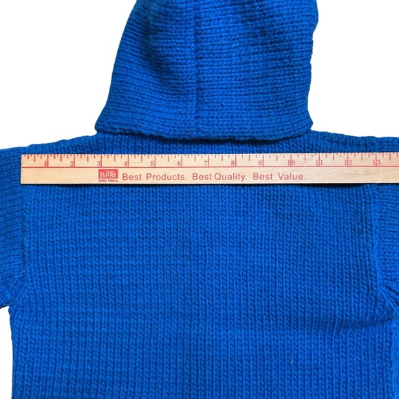 ECC Shark Sweater‎ 100% Wool Full Zip Youth 6 Blue Gray Ecuadorian Clothing Co - Picture 10 of 11